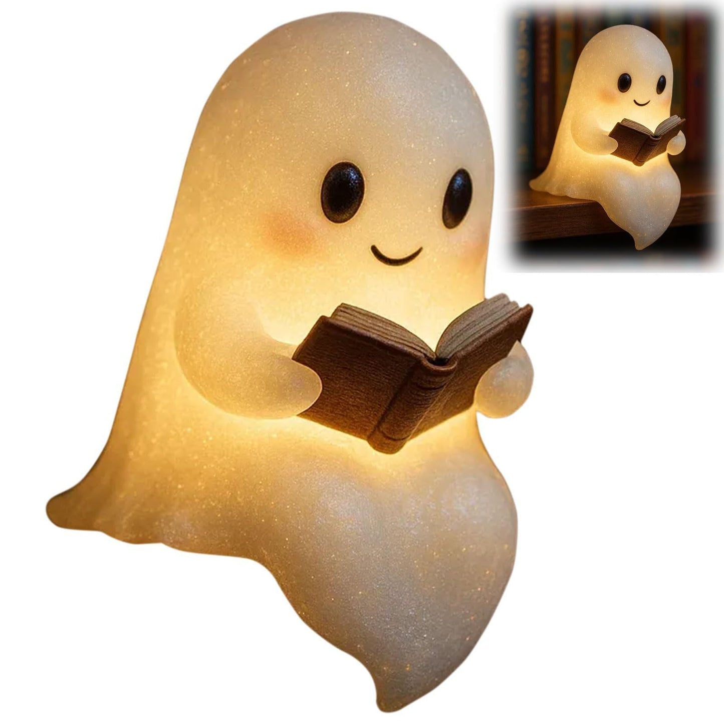 Cute LED Ghost Night Light Children's Nightlight Gift Bedside Sleep Lamp Halloween Decorations Lovely Ghost Lamp Warm Light - Trendora