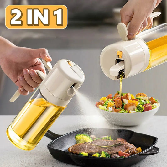 2 In 1 Oil Sprayer Bottle BBQ Cooking Oil Dispenser Olive Oil Pourers Sprayer Kitchen Baking Oil Mister Vinegar Bottle - Trendora