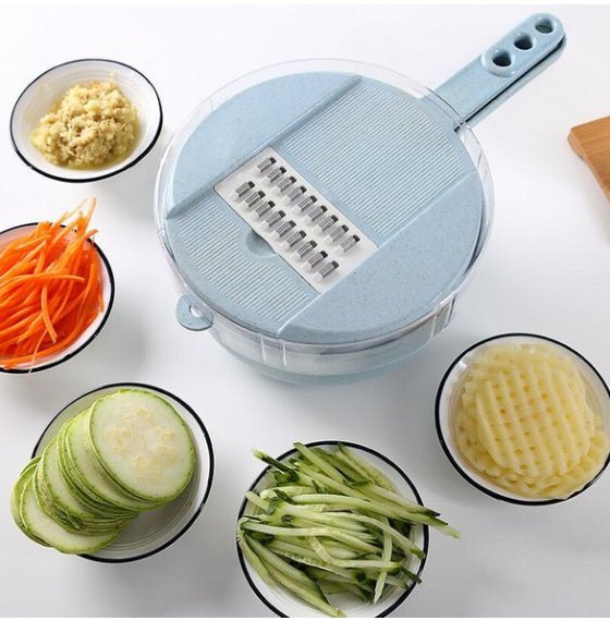 8 In 1 Mandoline Slicer Vegetable Slicer Potato Peeler Carrot Onion Grater With Strainer Vegetable Cutter Kitchen Accessories - Trendora