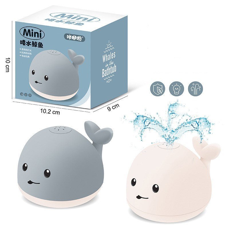Baby Cute Cartoon Whale Floating Spraying Water Bath Toys With Light Music LED Light Baby Toys - Trendora