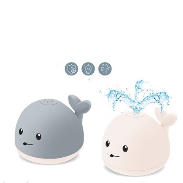 Baby Cute Cartoon Whale Floating Spraying Water Bath Toys With Light Music LED Light Baby Toys - Trendora
