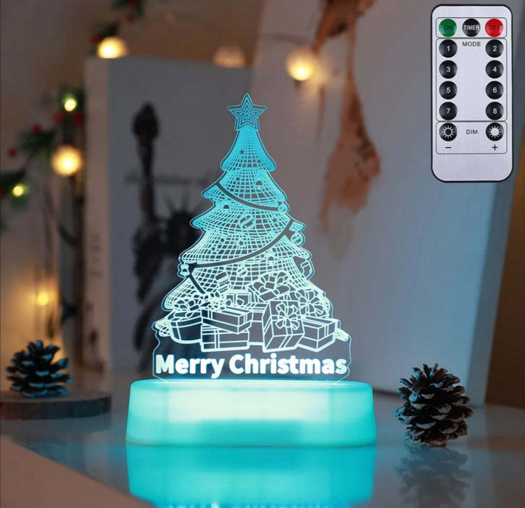 Christmas Decoration 3D Lamp Acrylic LED Night Lights New Year Valentines Day Christmas Kids Gift Christmas Ornaments - Trendora