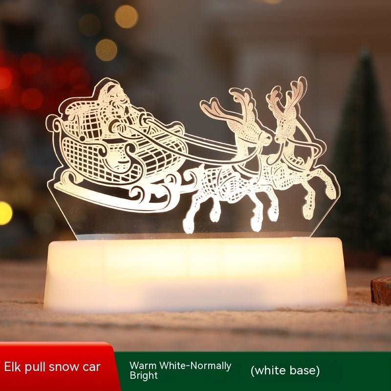 Christmas Decoration 3D Lamp Acrylic LED Night Lights New Year Valentines Day Christmas Kids Gift Christmas Ornaments - Trendora
