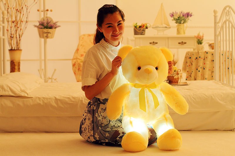 Creative Light Up LED Teddy Bear Stuffed Animals Plush Toy Colorful Glowing Christmas Gift For Kids Pillow - Trendora