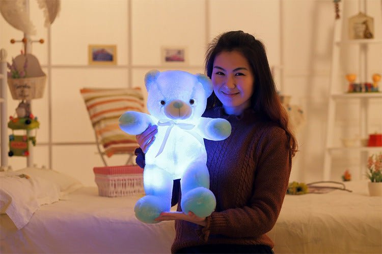 Creative Light Up LED Teddy Bear Stuffed Animals Plush Toy Colorful Glowing Christmas Gift For Kids Pillow - Trendora