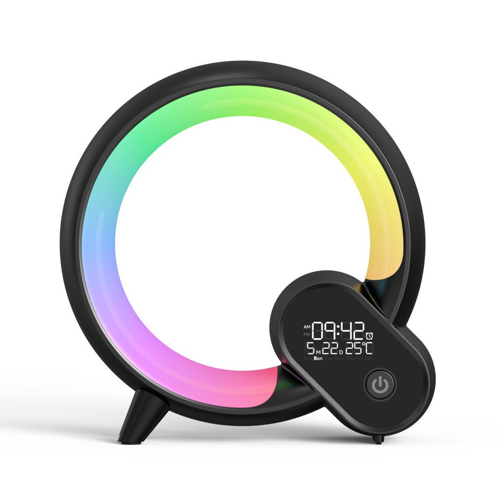 Creative Q Light Analog Sunrise Digital Display Alarm Clock Bluetooth Audio Intelligent Wake - up Q Colorful Atmosphere Light - Trendora