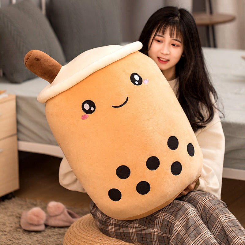 Cute Fruit Drink Plush Stuffed Soft Strawberry Milk Tea Plush Boba Tea Cup Toy Bubble Tea Pillow Cushion Kids Gift - Trendora