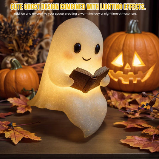 Cute LED Ghost Night Light Children's Nightlight Gift Bedside Sleep Lamp Halloween Decorations Lovely Ghost Lamp Warm Light - Trendora
