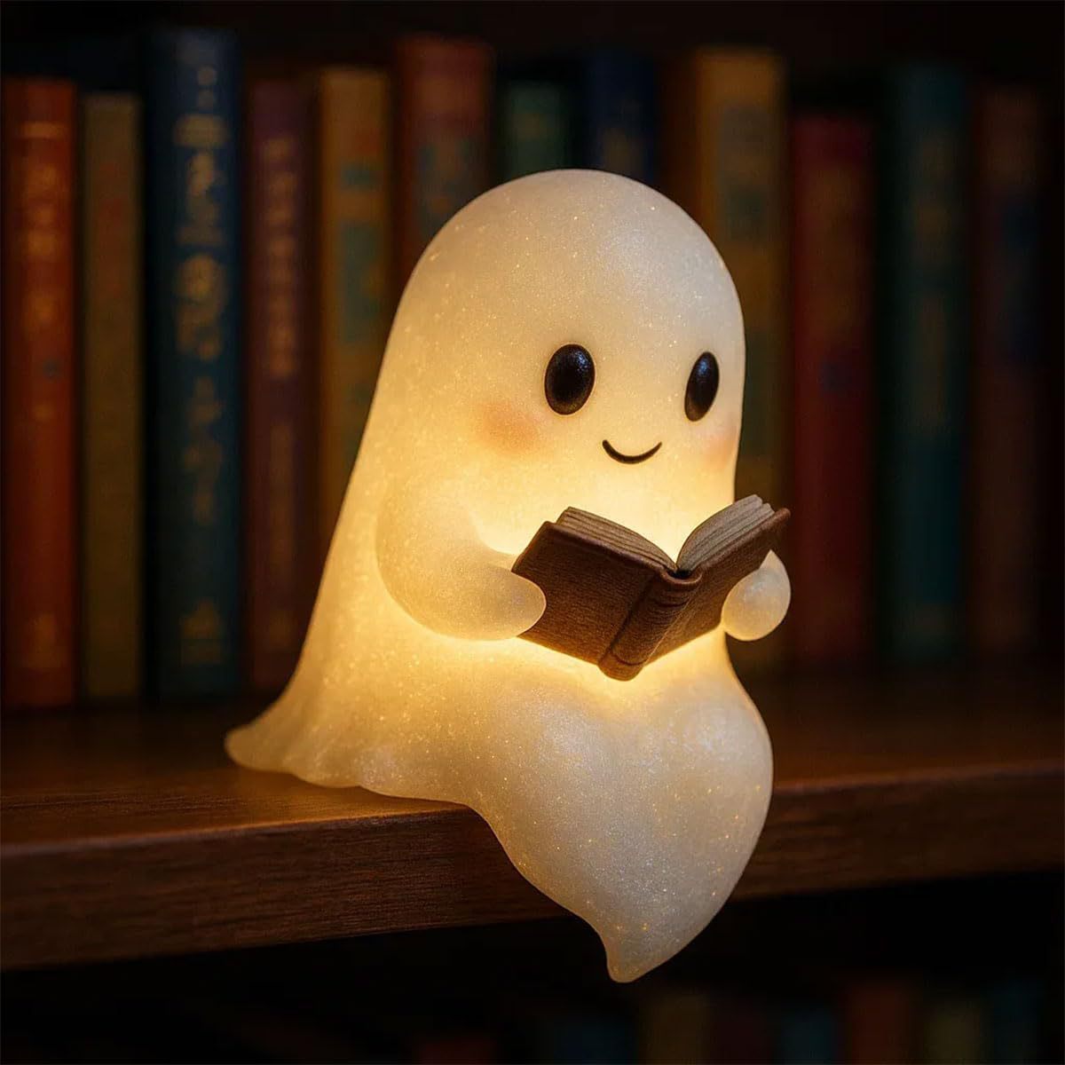 Cute LED Ghost Night Light Children's Nightlight Gift Bedside Sleep Lamp Halloween Decorations Lovely Ghost Lamp Warm Light - Trendora