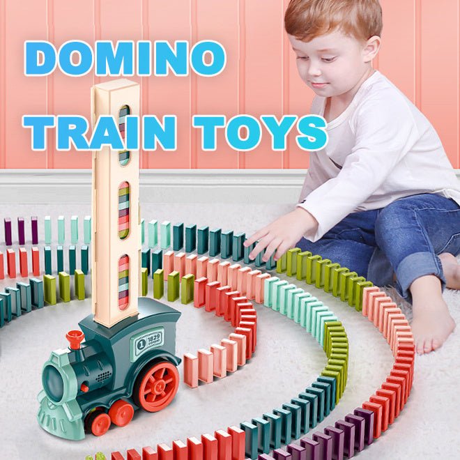 Domino Train Toys Baby Toys Car Puzzle Automatic Release Licensing Electric Building Blocks Train Toy - Trendora