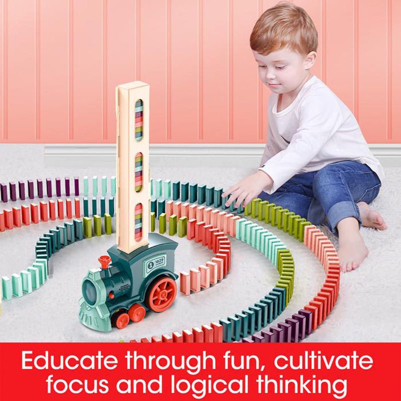 Domino Train Toys Baby Toys Car Puzzle Automatic Release Licensing Electric Building Blocks Train Toy - Trendora