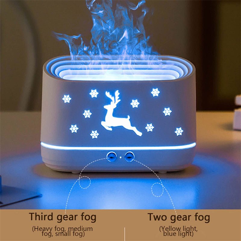 Elk Flame Humidifier Diffuser Mute Household Atmosphere Lamp Christmas Home Decorations - Trendora