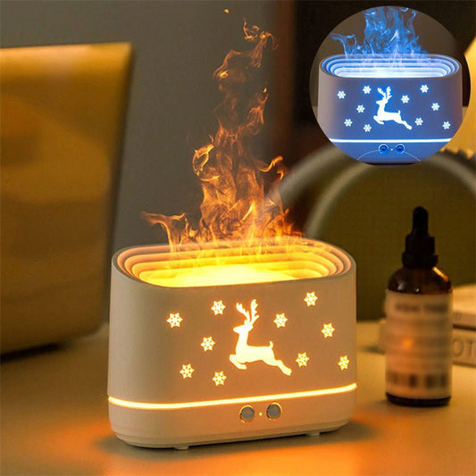Elk Flame Humidifier Diffuser Mute Household Atmosphere Lamp Christmas Home Decorations - Trendora