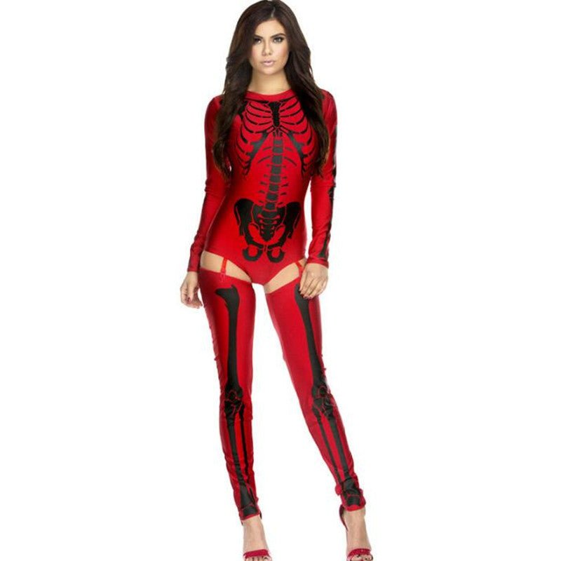 Halloween Cosplay Costume Skull Zombie Uniform - Trendora