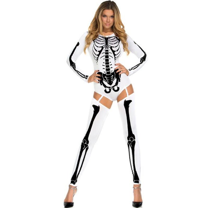 Halloween Cosplay Costume Skull Zombie Uniform - Trendora