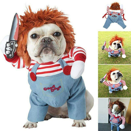 Halloween Pet Costume Pet Dog Funny Clothes Adjustable Dog Cosplay Costume Scary Costume Party Gatherings - Trendora