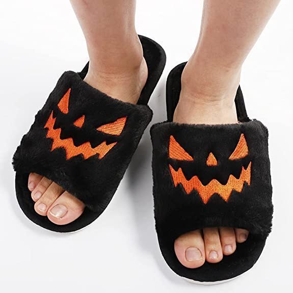 Halloween Shoes Winter Cute Warm Home Slippers Women - Trendora