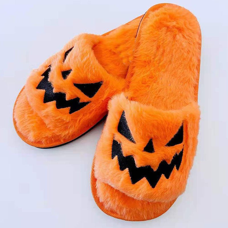 Halloween Shoes Winter Cute Warm Home Slippers Women - Trendora