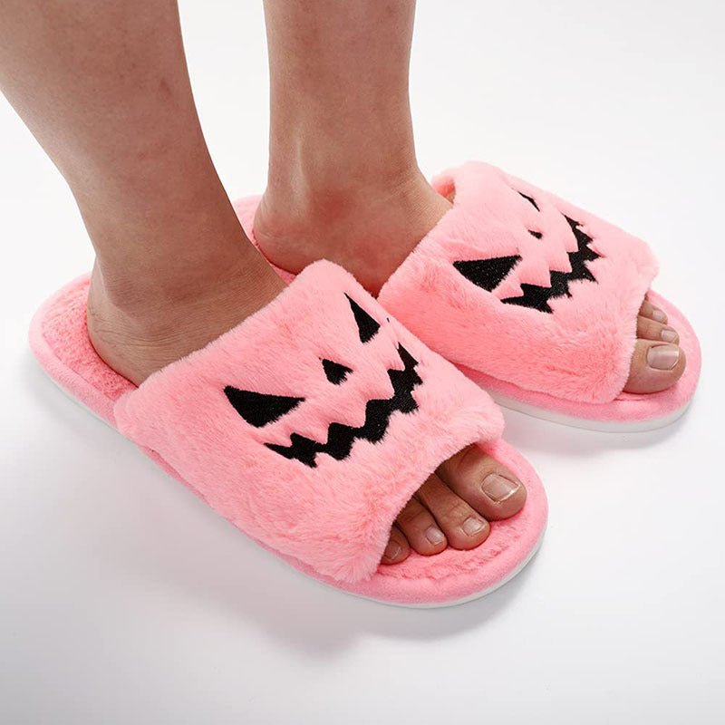 Halloween Shoes Winter Cute Warm Home Slippers Women - Trendora