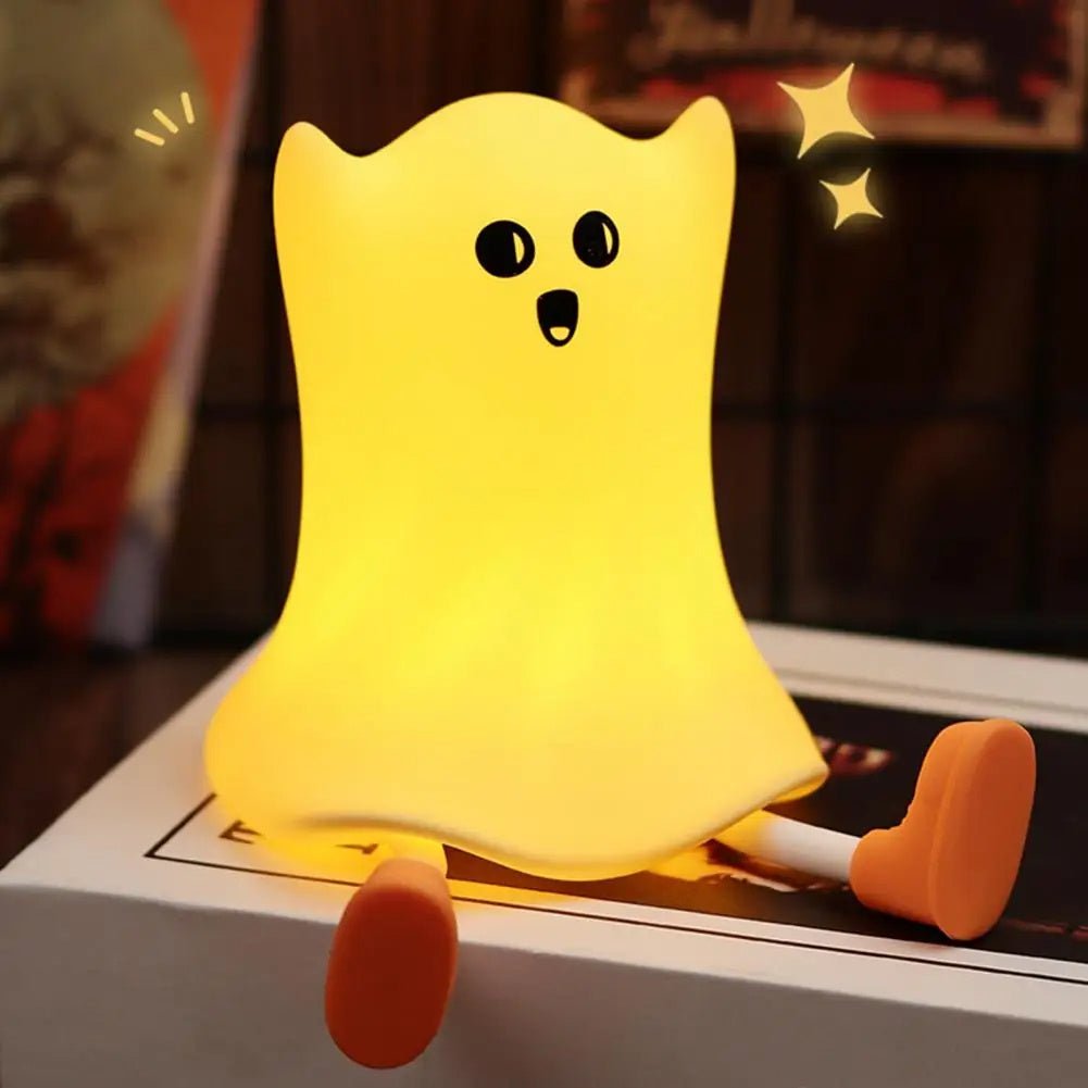 Halloween Silicone Ghost Shaped Bedside Lamp With Touch Control Soft Glow For Water - resistant Decoration - Trendora