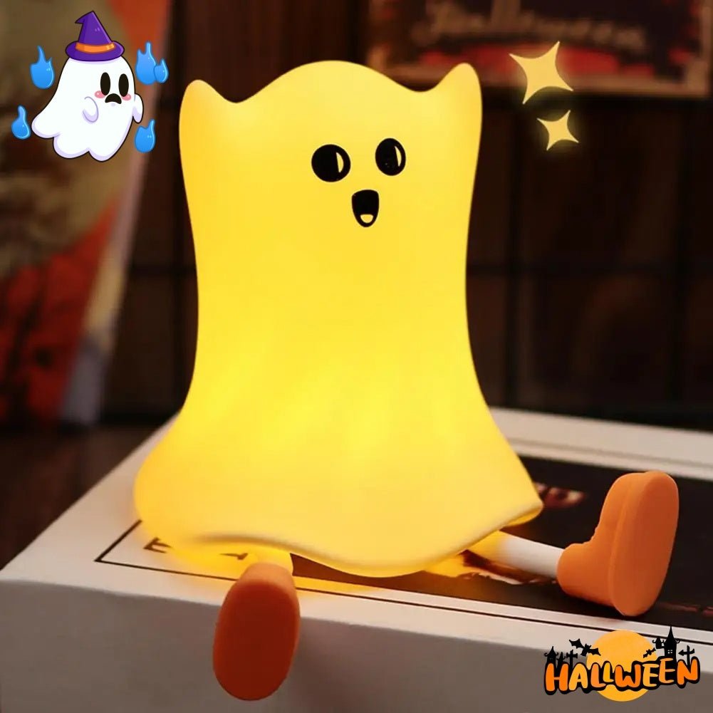 Halloween Silicone Ghost Shaped Bedside Lamp With Touch Control Soft Glow For Water - resistant Decoration - Trendora