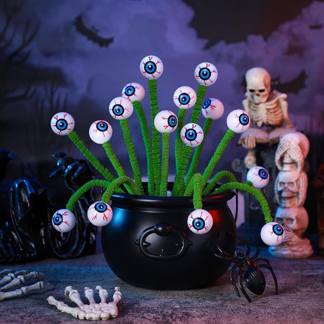 Halloween Three - dimensional Eye Beads Twig Cutting Bouquet Creative Funny Decoration - Trendora
