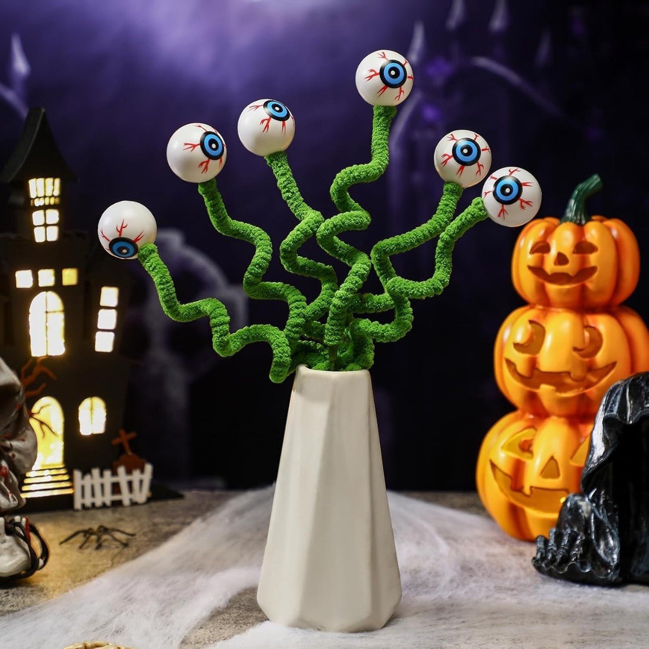 Halloween Three - dimensional Eye Beads Twig Cutting Bouquet Creative Funny Decoration - Trendora