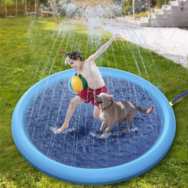Non - Slip Splash Pad For Kids And Pet Dog Pool Summer Outdoor Water Toys Fun Backyard Fountain Play Mat - Trendora