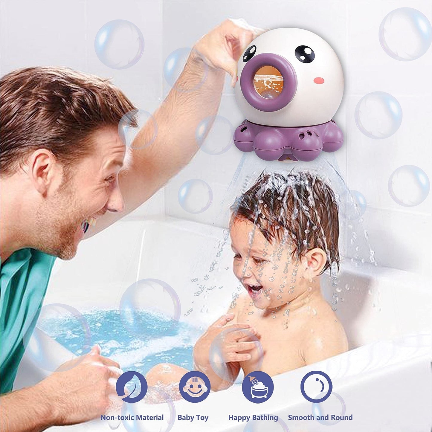 Octopus Fountain Bath Toy Water Jet Rotating Shower Bathroom Toy Summer Water Toys Sprinkler Beach Toys Kids Water Toys - Trendora